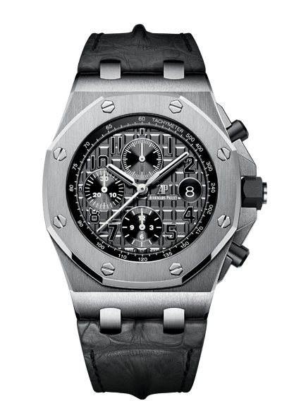 Audemars Piguet 26470ST.OO.A104CR.01 : Royal Oak Offshore 26470 Stainless Steel / Grey / Alligator
