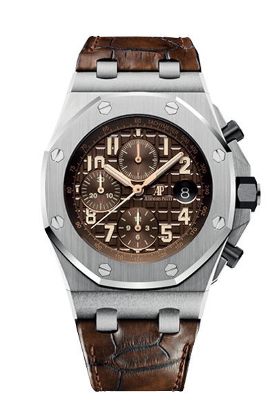 Audemars Piguet 26470ST.OO.A820CR.01 : Royal Oak Offshore 26470 Stainless Steel / Brown / Alligator