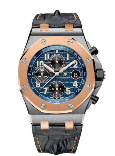 Audemars Piguet 26471SR.OO.D101CR.01 : Royal Oak Offshore 26471 Stainless Steel / Pink Gold / Bucherer Blue Editions
