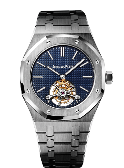 Audemars Piguet 26510ST.OO.1220ST.01 : Royal Oak Ultra Thin Tourbillon Stainless Steel / Blue