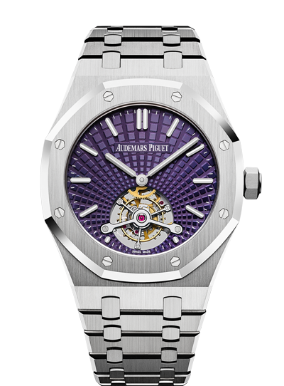 Audemars Piguet 26522ST.OO.1220ST.01 : Royal Oak Ultra Thin Tourbillon Stainless Steel / Plum Evolutive