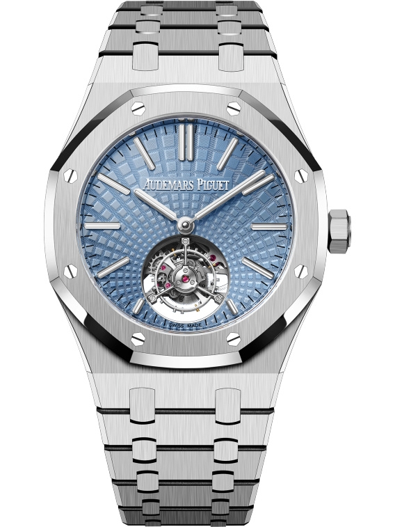 Audemars Piguet 26530PT.OO.1220PT.01 : Royal Oak Self-Winding Flying Tourbillon Platinum / Ice Blue