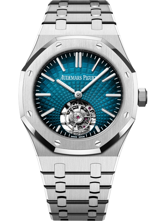 Audemars Piguet 26530ST.OO.1220ST.99 : Royal Oak Self-Winding Flying Tourbillon Stainless Steel / Blue