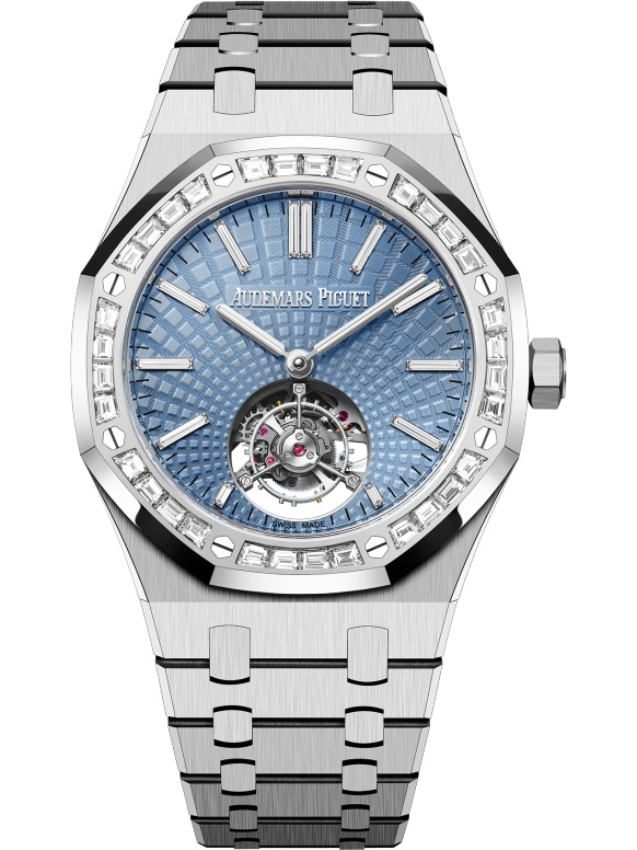Audemars Piguet 26535PT.ZZ.1220PT.01 : Royal Oak Self-Winding Flying Tourbillon Platinum - Baguette / Ice Blue
