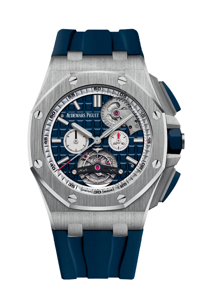 Audemars Piguet 26540ST.OO.A027CA.01 : Royal Oak Offshore Tourbillon Chronograph Selfwinding Stainless Steel / Blue