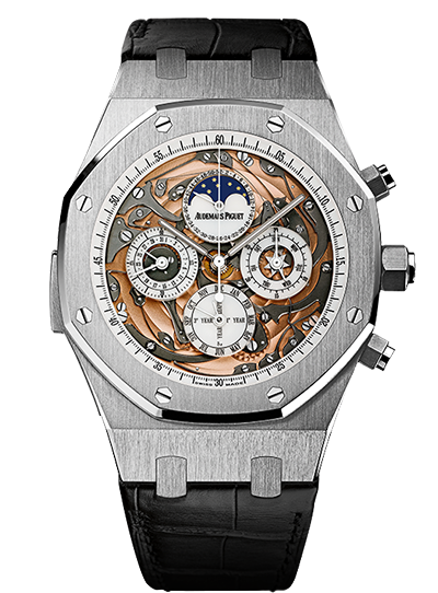 Audemars Piguet 26552BC.OO.D002CR.01 : Royal Oak Grande Complication Openworked White Gold / Strap