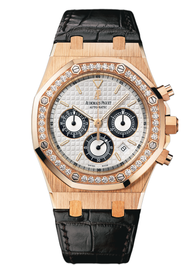 Audemars Piguet 26557OR.ZZ.D098CR.01 : Royal Oak 26557 Chronograph Pink Gold / Silver / Diamond
