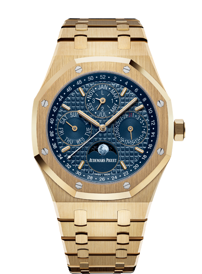 Audemars Piguet 26574BA.OO.1220BA.01 : Royal Oak Perpetual Calendar 41 Yellow Gold / Blue