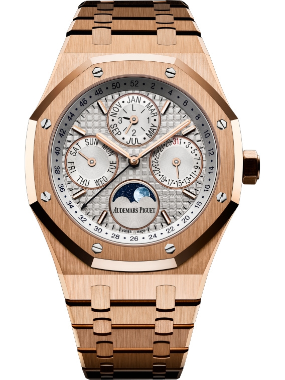 Audemars Piguet 26574OR.OO.1220OR.01 : Royal Oak Perpetual Calendar 41 Pink Gold / Silver