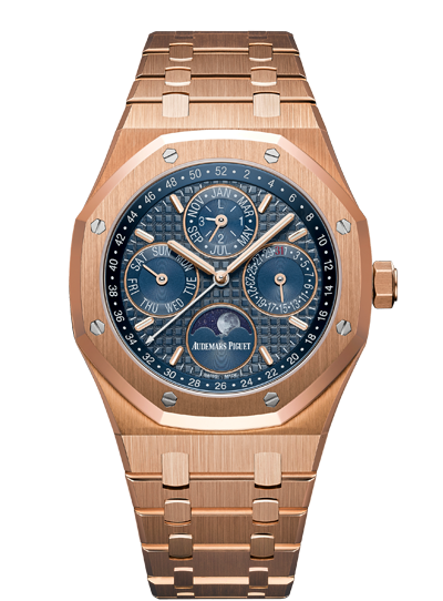 Audemars Piguet 26574OR.OO.1220OR.02 : Royal Oak Perpetual Calendar 41 Pink Gold / Blue