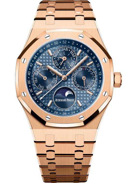 Audemars Piguet 26574OR.OO.1220OR.03 : Royal Oak Perpetual Calendar 41 Pink Gold / Blue