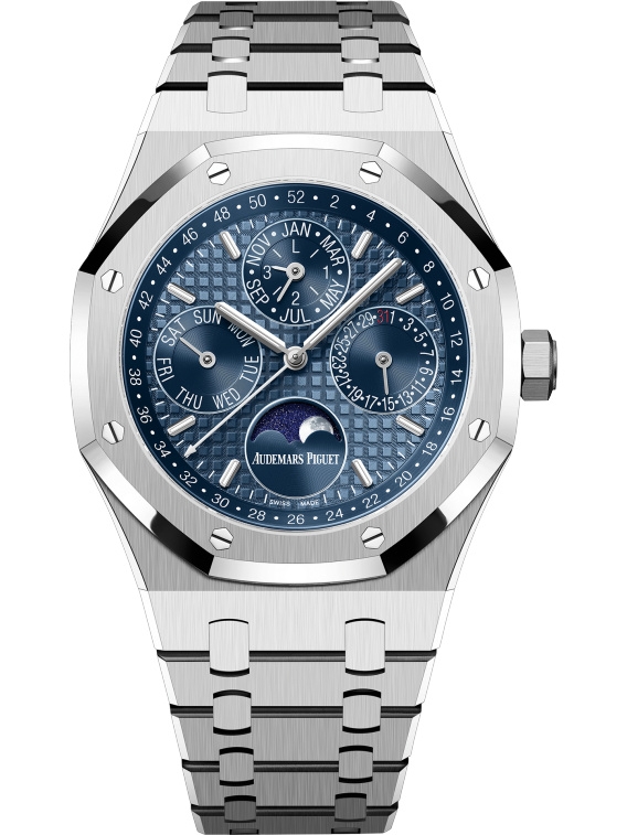 Audemars Piguet 26574ST.OO.1220ST.03 : Royal Oak Perpetual Calendar 41 Stainless Steel / Blue