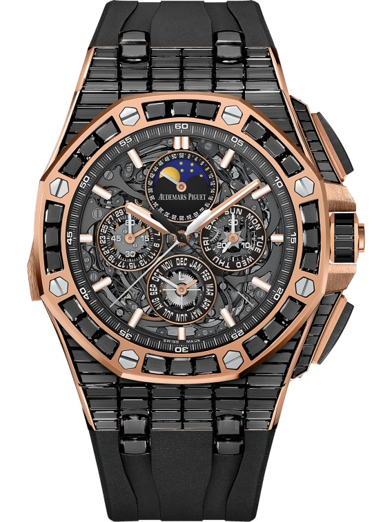 Audemars Piguet 26583OR.SS.A002CA.01 : Royal Oak OffShore Grande Complication Pink Gold - Black Sapphire / Skeleton