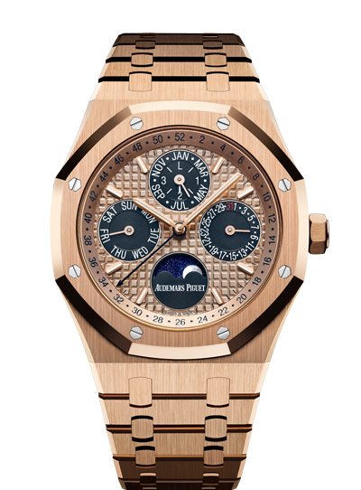 Audemars Piguet 26584OR.OO.1220OR.01 : Royal Oak Perpetual Calendar 41 Pink Gold / Blue