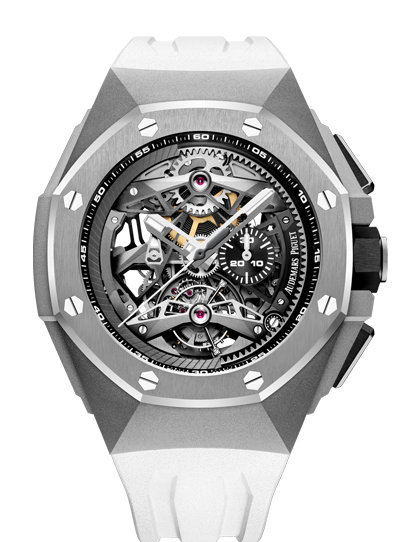 Audemars Piguet 26587TI.OO.D010CA.01 : Royal Oak Concept Tourbillon Chronograph Openworked Selfwinding Titanium / White