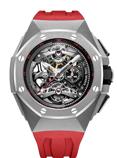 Audemars Piguet 26587TI.OO.D067CA.01 : Royal Oak Concept Tourbillon Chronograph Openworked Selfwinding Titanium / Red