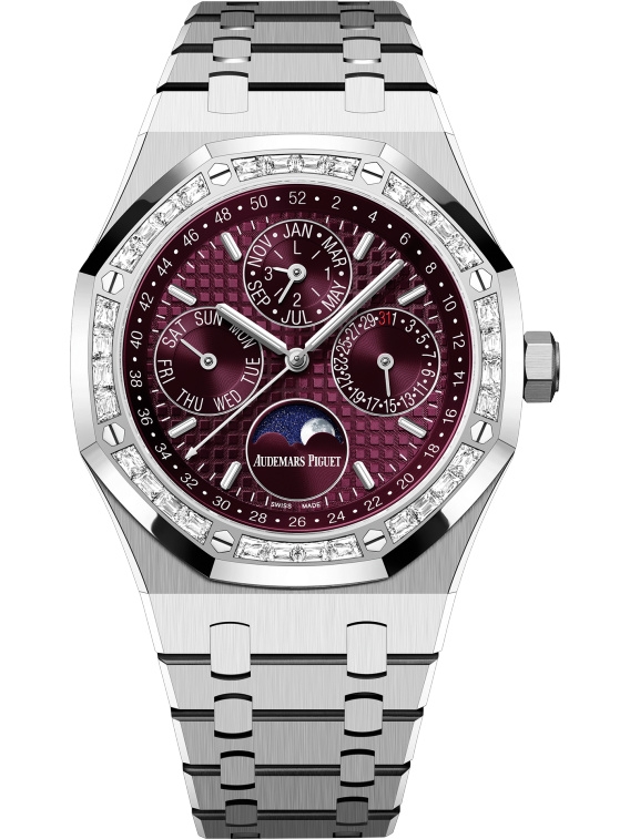 Audemars Piguet 26598BC.ZZ.1220BC.01 : Royal Oak Perpetual Calendar 41 White Gold - Diamond / Purple