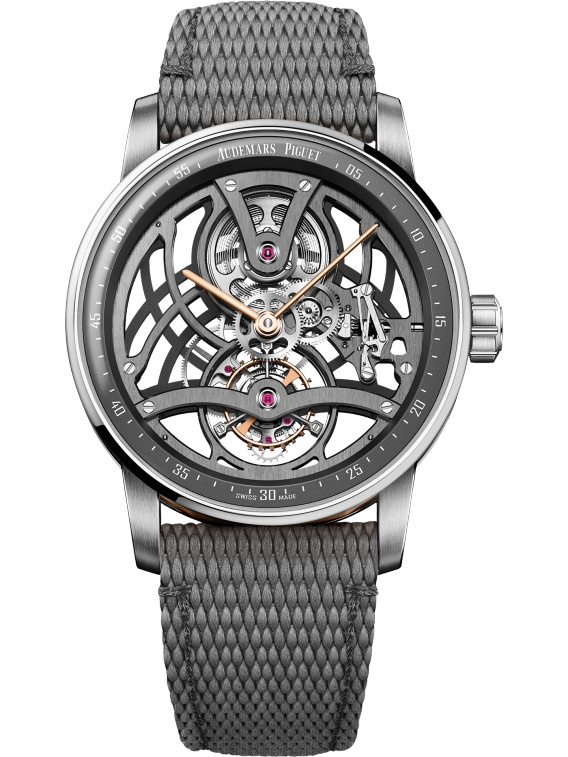 Audemars Piguet 26600CR.OO.D009KB.01 : CODE 11.59 Tourbillon Openworked White Gold / Pink Gold / Grey