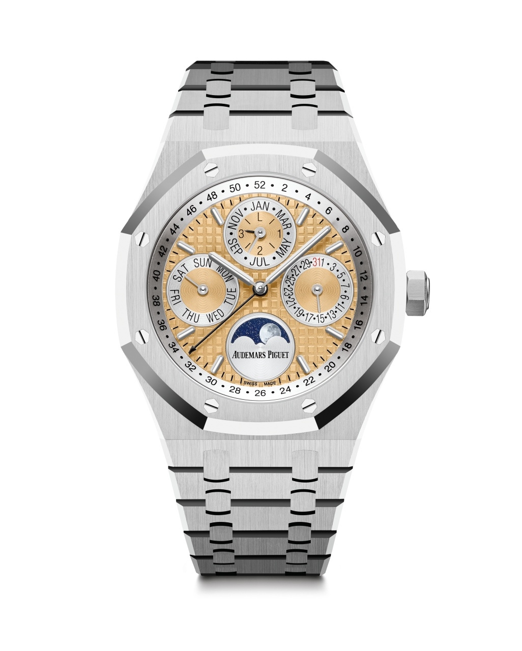 Audemars Piguet 26611PT.OO.1220PT.01 : Royal Oak Perpetual Calendar 41 Platinum / Salmon