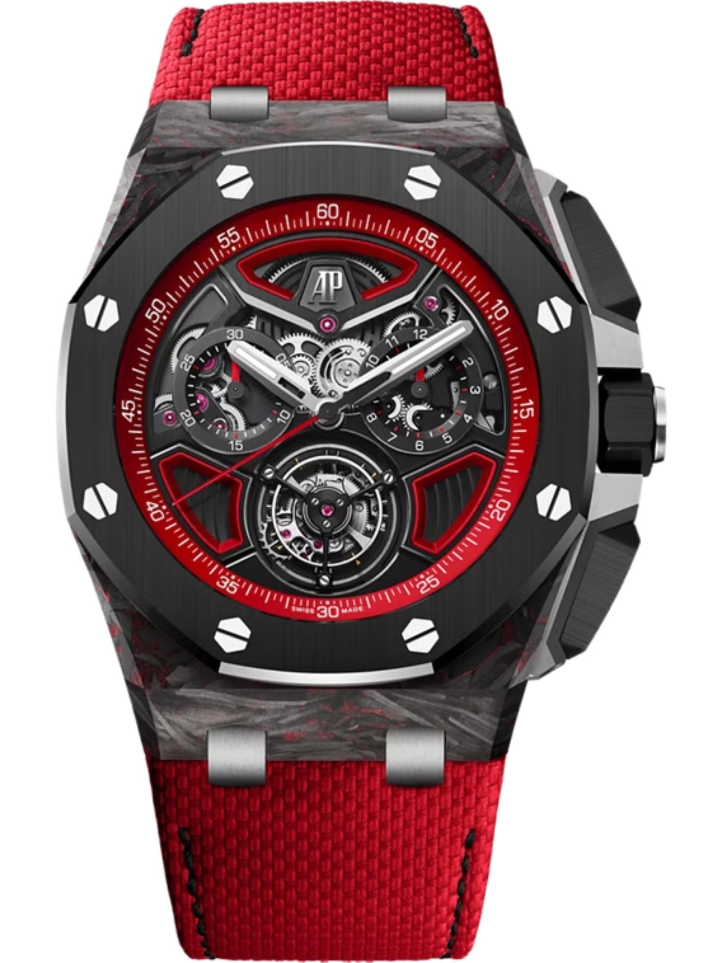 Audemars Piguet 26622FO.OO.D700VE.01 : Royal Oak Offshore Flying Tourbillon Chronograph CFT Carbon / Red