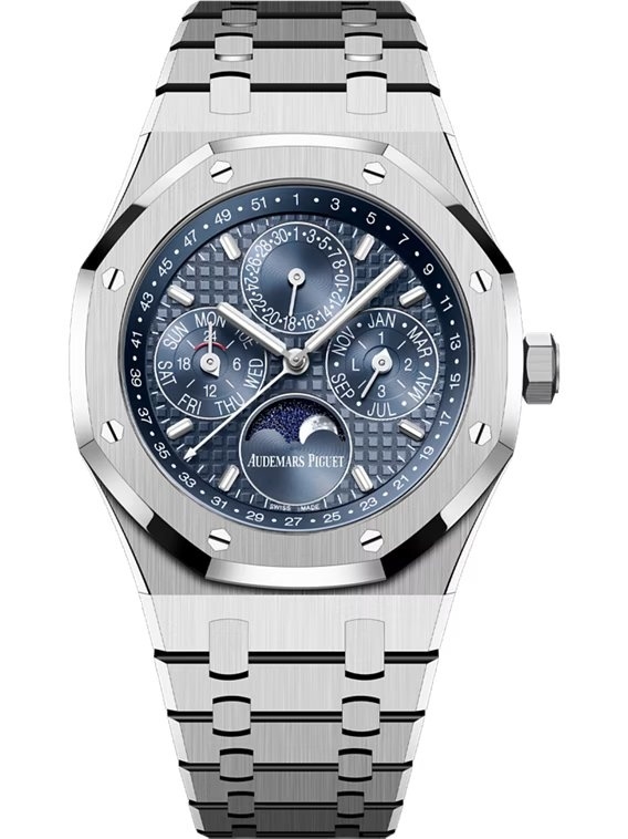 Audemars Piguet 26674ST.OO.1320ST.01 : Royal Oak Perpetual Calendar 41 Stainless Steel / Blue