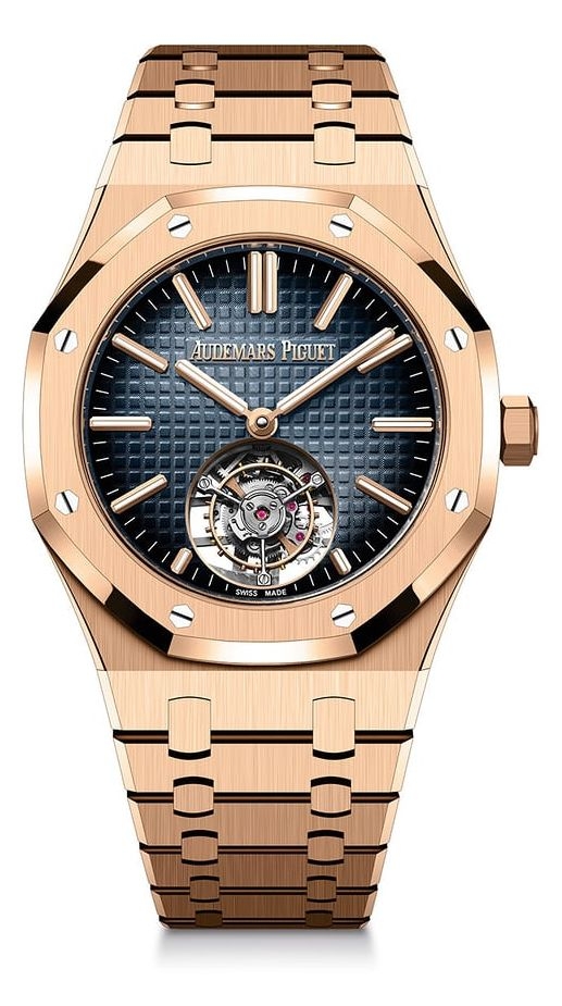 Audemars Piguet 26730OR.OO.1320OR.01 : Royal Oak Self-Winding Flying Tourbillon Pink Gold / Blue / 50th Anniversary