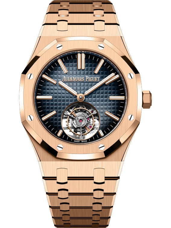 Audemars Piguet 26730OR.OO.1320OR.02 : Royal Oak Self-Winding Flying Tourbillon Pink Gold / Blue