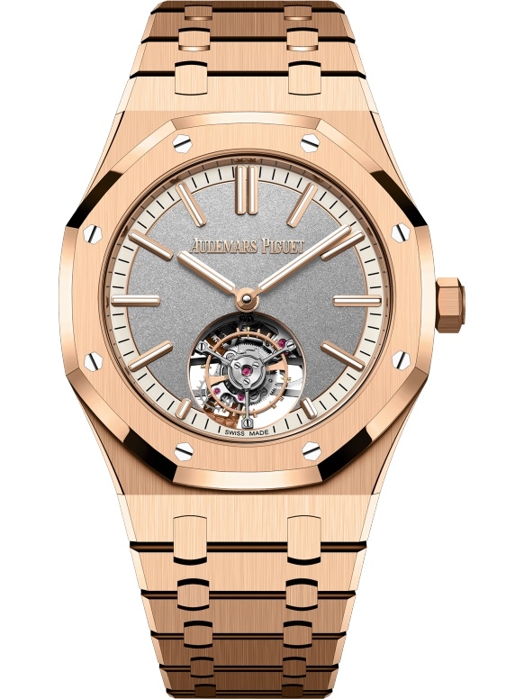 Audemars Piguet 26730OR.OO.1320OR.05 : Royal Oak Self-Winding Flying Tourbillon Pink Gold / Grey