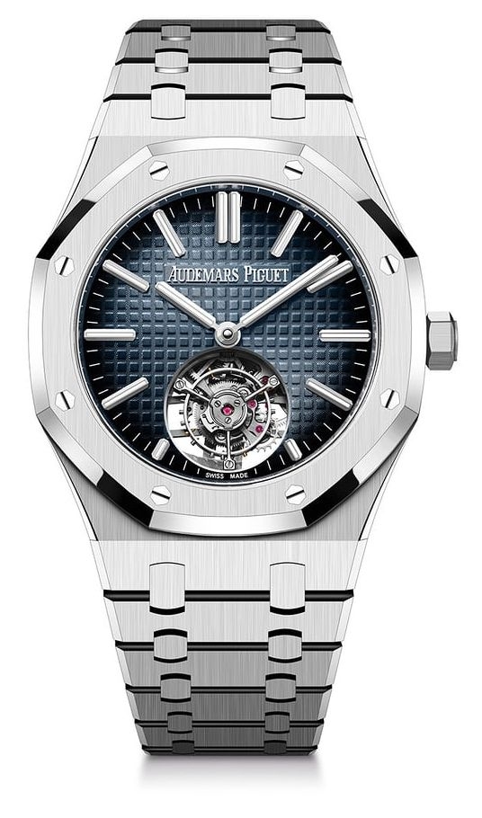 Audemars Piguet 26730ST.OO.1320ST.01 : Royal Oak Self-Winding Flying Tourbillon Stainless Steel / Blue / 50th Anniversary
