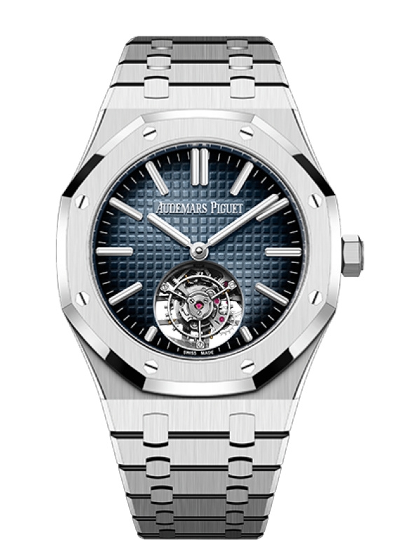 Audemars Piguet 26730ST.OO.1320ST.02 : Royal Oak Self-Winding Flying Tourbillon Stainless Steel / Blue