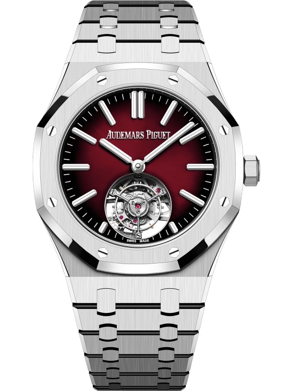 Audemars Piguet 26730ST.OO.1320ST.05 : Royal Oak Self-Winding Flying Tourbillon Stainless Steel / Burgundy