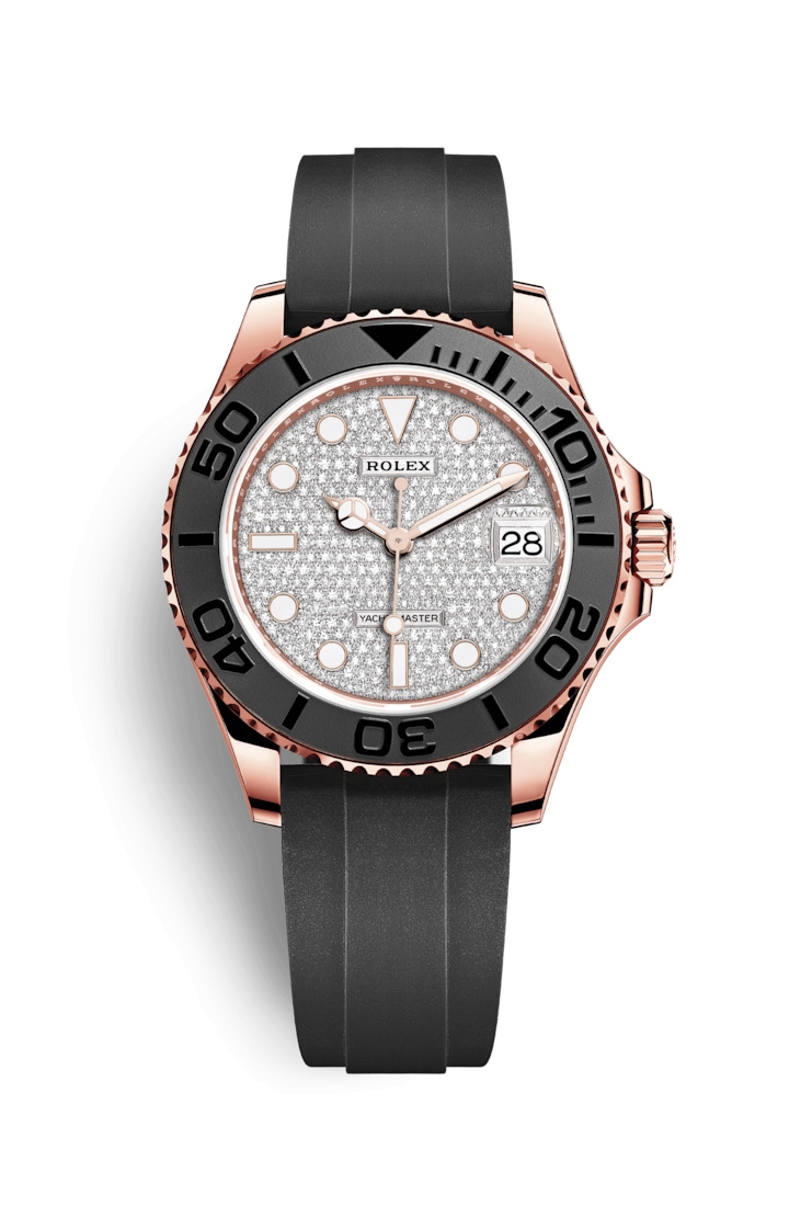 Rolex 268655-0010 : Yacht-Master 37 Everose Cerachrom / Paved
