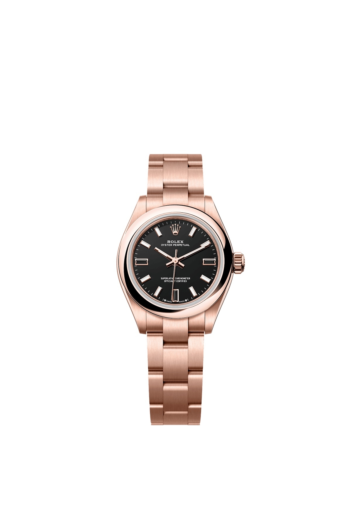 Rolex 276205-0001 : Oyster Perpetual 28 Everose Gold / Black