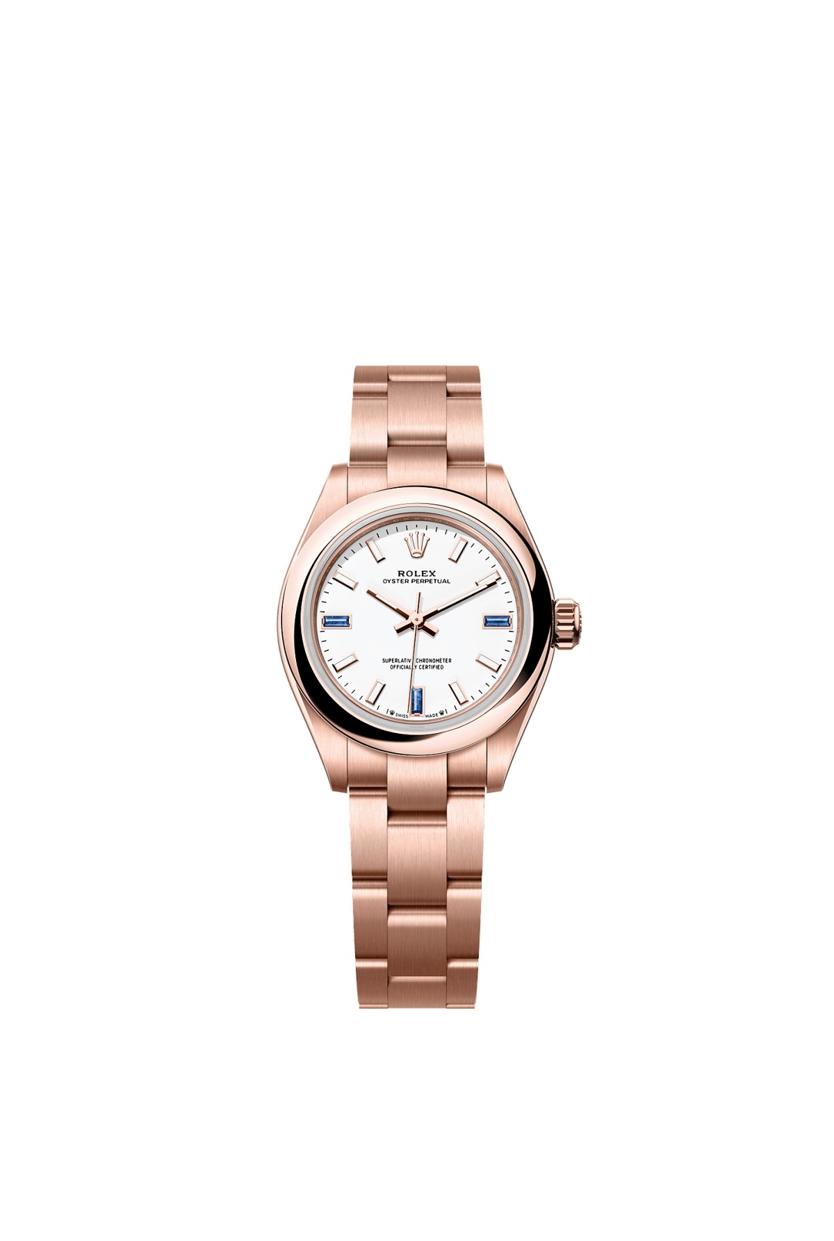Rolex 276205-0002 : Oyster Perpetual 28 Everose Gold / White