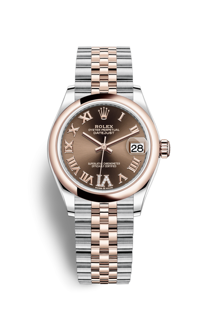 Rolex 278241-0004 : Datejust 31 Stainless Steel / Rose Gold / Domed / Chocolate - Roman / Jubilee