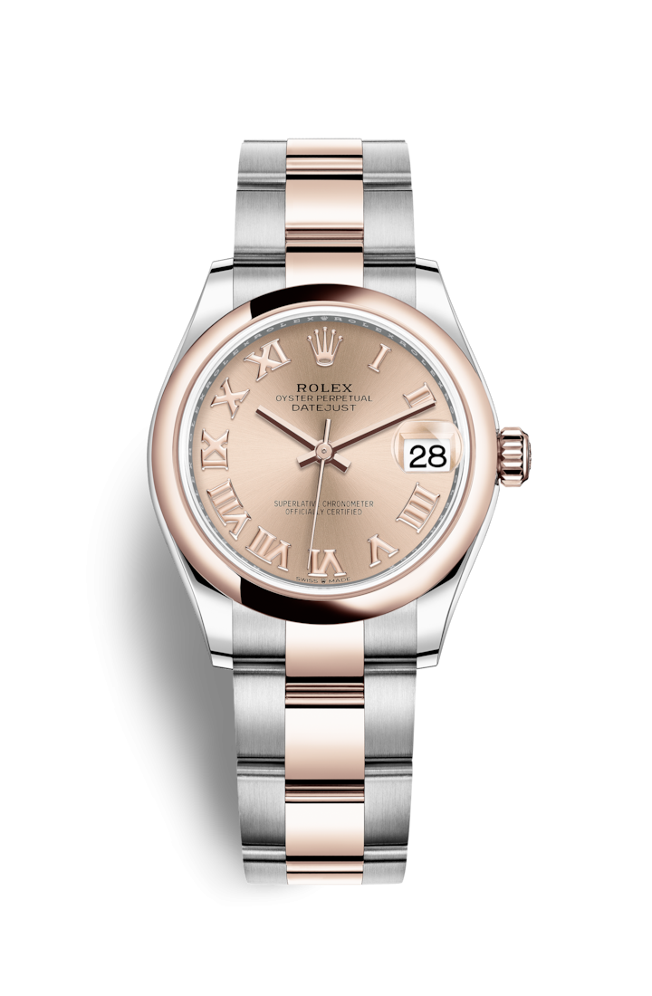 Rolex 278241-0005 : Datejust 31 Stainless Steel / Rose Gold / Domed / Rose - Roman / Oyster