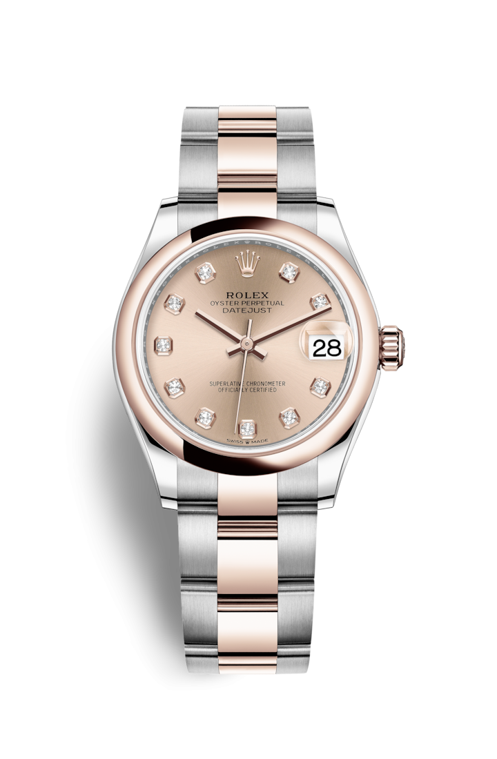 Rolex 278241-0023 : Datejust 31 Stainless Steel/ Rose Gold / Domed / Rose - Diamond / Oyster