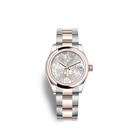 Rolex 278241-0031 : Datejust 31 Stainless Steel/ Rose Gold / Domed / Silver - Floral / Oyster