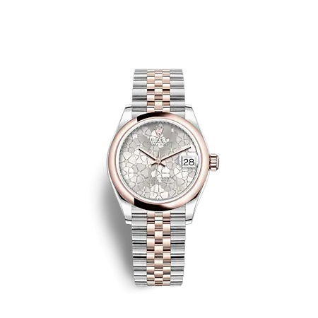 Rolex 278241-0032 : Datejust 31 Stainless Steel / Rose Gold / Domed / Silver - Floral / Jubilee