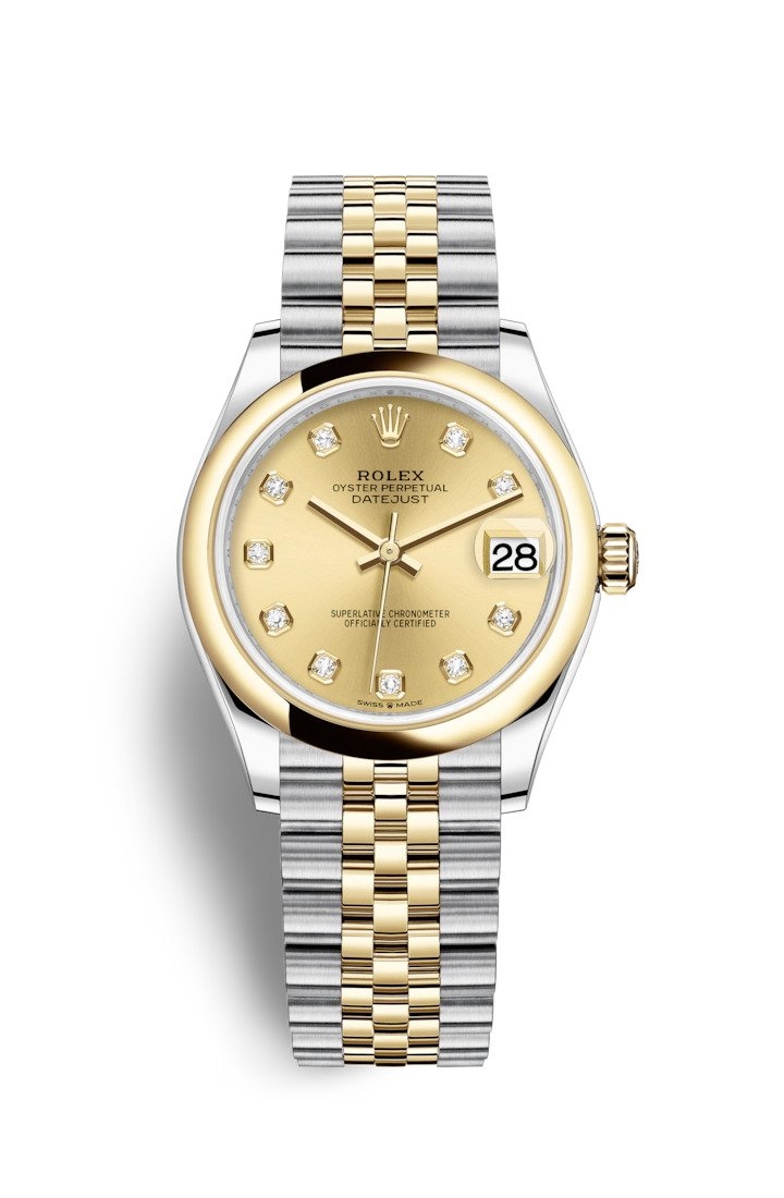 Rolex 278243-0026 : Datejust 31 Stainless Steel/ Yellow Gold / Domed / Champagne - Diamond / Jubilee