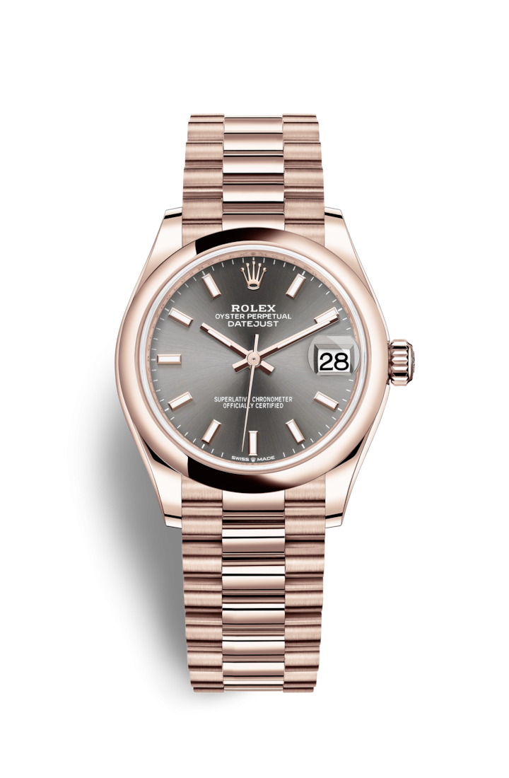 Rolex 278245-0026 : Datejust 31 Rose Gold / Domed / Grey / President