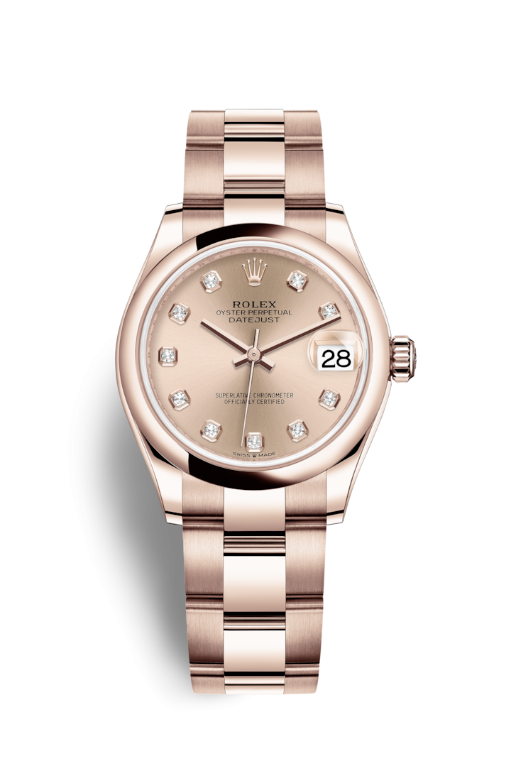 Rolex 278245-0029 : Datejust 31 Rose Gold / Domed / Rose - Diamond / Oyster