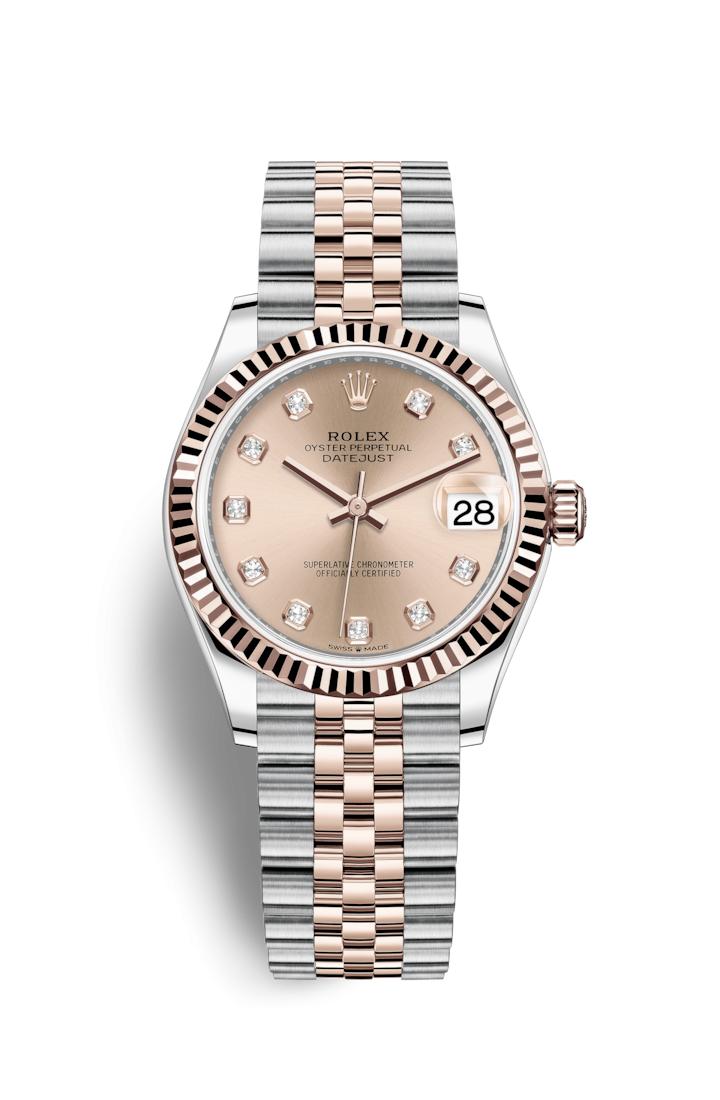 Rolex 278271-0024 : Datejust 31 Stainless Steel / Rose Gold / Fluted / Rose - Diamond / Jubilee