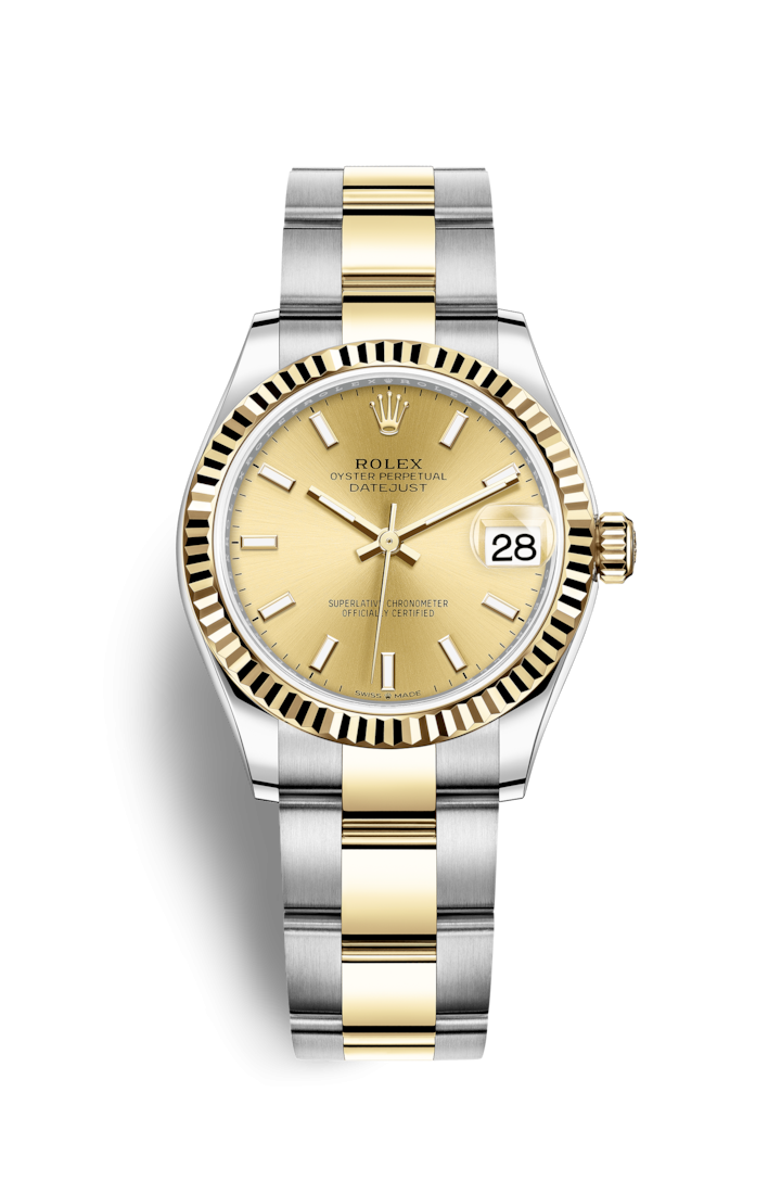 Rolex 278273-0013 : Datejust 31 Stainless Steel / Yellow Gold / Fluted / Champagne / Oyster
