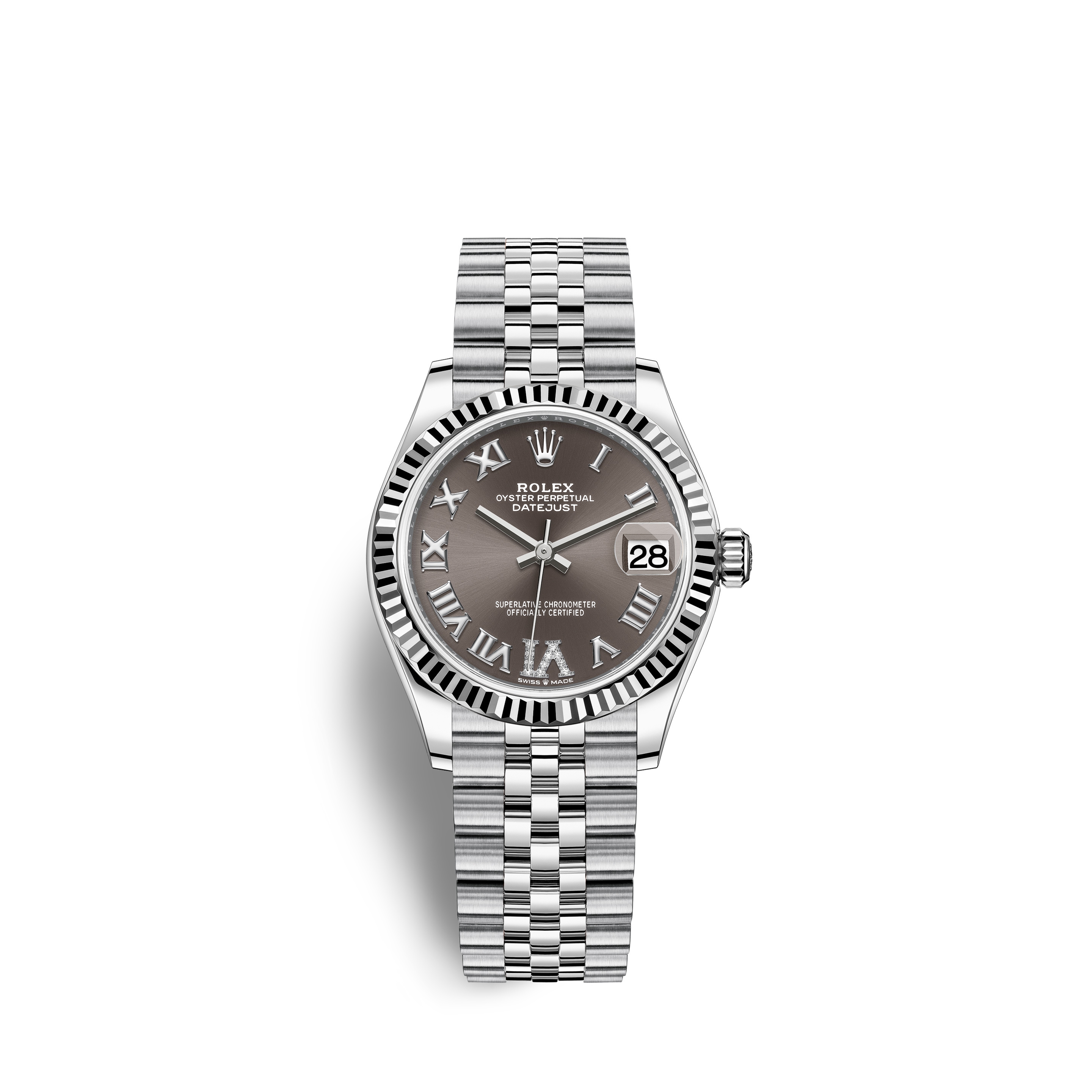 Rolex 278274-0028 : Datejust 31 Stainless Steel Fluted / Jubilee / Grey - Roman