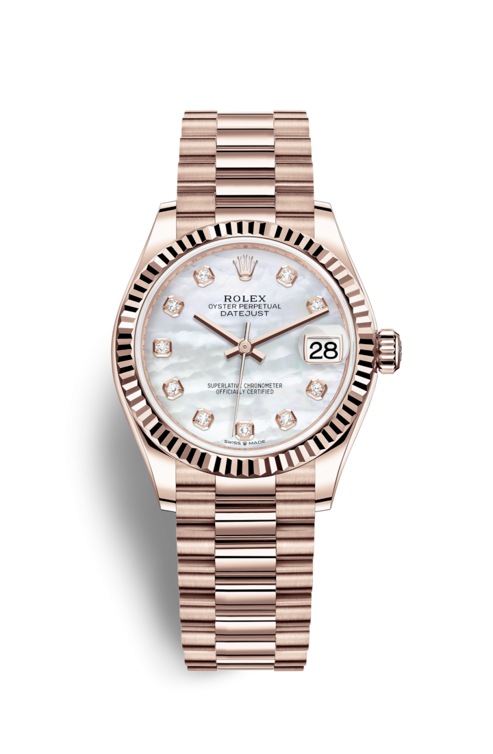 Rolex 278275-0009 : Datejust 31 Rose Gold / Fluted / MOP / President