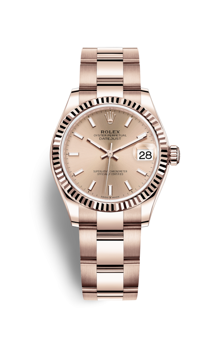 Rolex 278275-0036 : Datejust 31 Rose Gold / Fluted / Rose / Oyster
