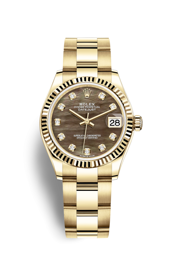 Rolex 278278-0037 : Datejust 31 Yellow Gold / Fluted / Black MOP / Oyster