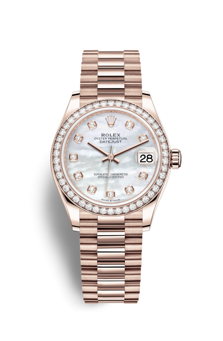 Rolex 278285RBR-0005 : Datejust 31 Rose Gold / Diamond / MOP / President