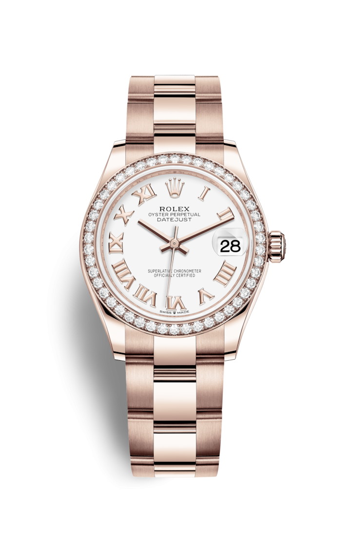 Rolex 278285rbr-0007 : Datejust 31 Rose Gold / Diamond / White - Roman / Oyster